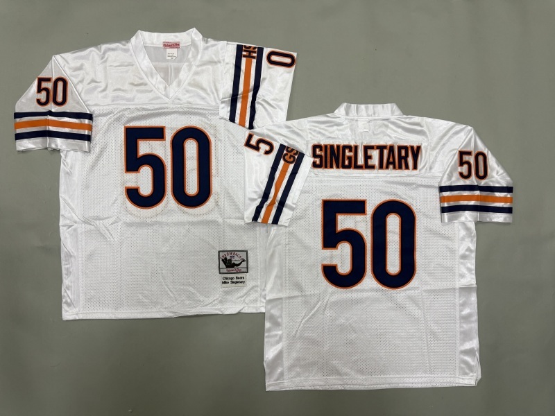 Men 2025 Nike Chicago Bears #50 Singletary White Throwback Limited NFL Jersey style 003->chicago bears->NFL Jersey